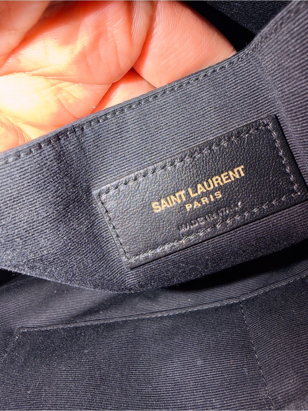 Saint Laurent Black Quilted Chevron Leather Wristlet with Gold YSL - Picture 7 of 8